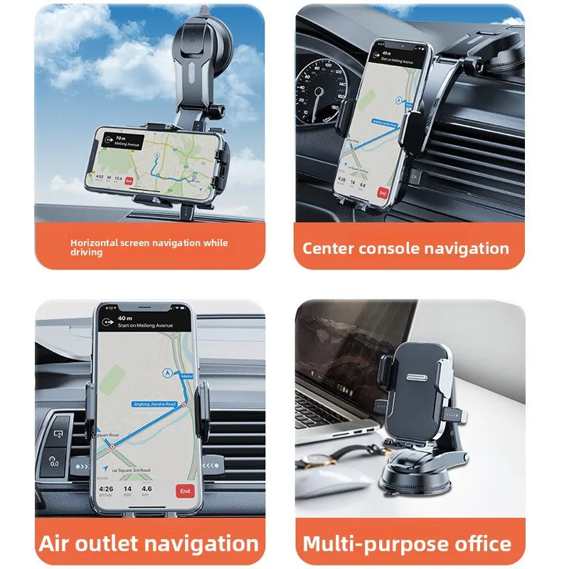 Car-Mounted Phone Holder With Adhesive Suction Cup, Foldable, Rotatable, And Heat-Resistant For Center Console Dashboard