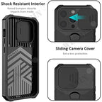 Case For iPhone 17 16 15 14 13 12 Pro Max Plus 8 7 Plus Mini Heavy Duty Protection With Sliding Camera Cover And Card Clip Cover Car Mobile World