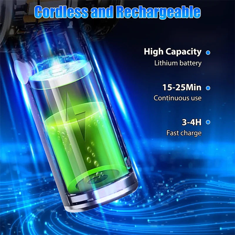 1PCS 2 In 1 Wireless Vacuum Cleaner Dual Use For Home And Car 120W High Power Powerful Vacuum Cleaner Black