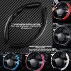 2/3pcs Laser Carbon Fiber Silicone Car Round Steering Wheel Cover Fiber Leather Wheel Booster Auto Cover Non-Slip Universal part