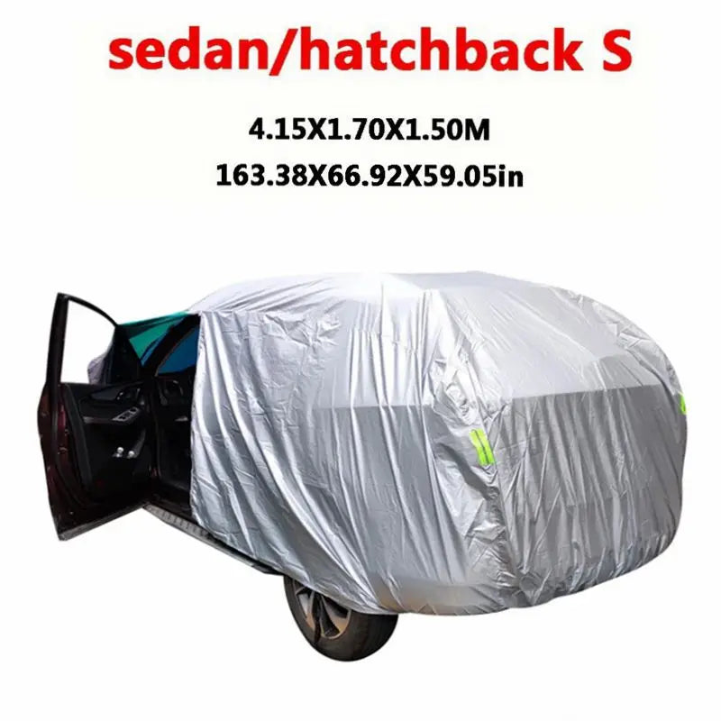 Universal SUV/Sedan Full Car Covers Outdoor Sun Rain Snow Protection UV Car Umbrella Silver S-XXL Auto Case Cover