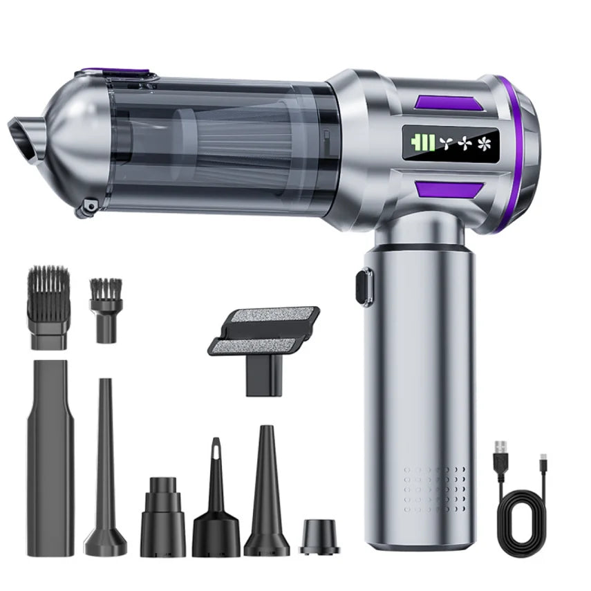 Car-mounted Dual-use Vacuum Cleaner, Brushless High-power Dust Remover And Inflator With Digital Display Car Mobile World