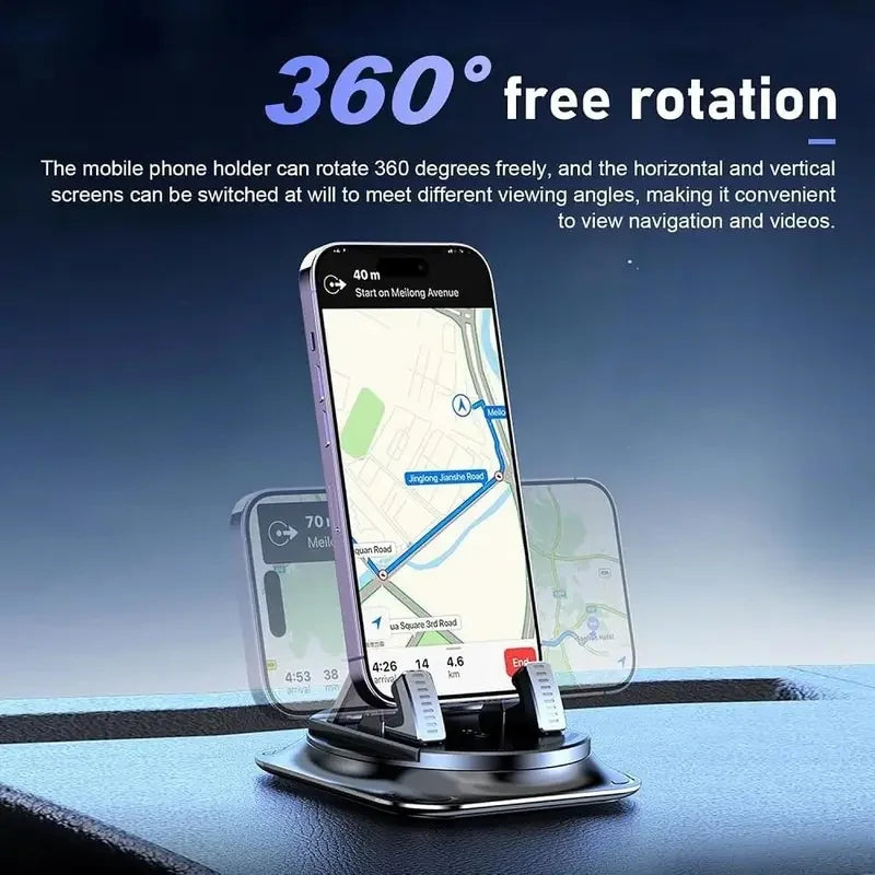 Car Phone Mount Anti Slip Silicone Dashboard Phone Holder 360-Degree Free Rotation Universal Head-Up Navigation Holder