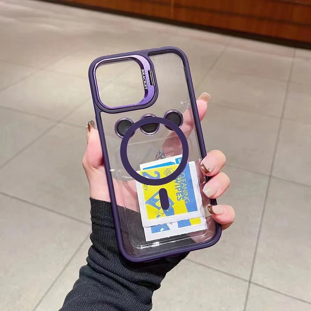 Luxury Magnetic Shockproof Phone Case For iPhone 17 Pro Max 16 15 14 13 12 11 17Air For Magsafe Stand Lens Protector Glass Cover Car Mobile World