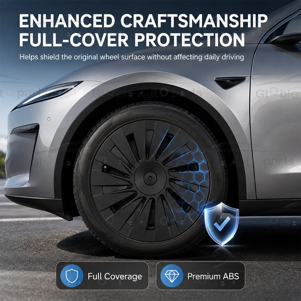 4PCS 18 Inch Wheel Hub Cap for New Tesla Model Y Standard 2025+ Automobile Hubcap Replacement Wheels Cover Full Rim Accessorie