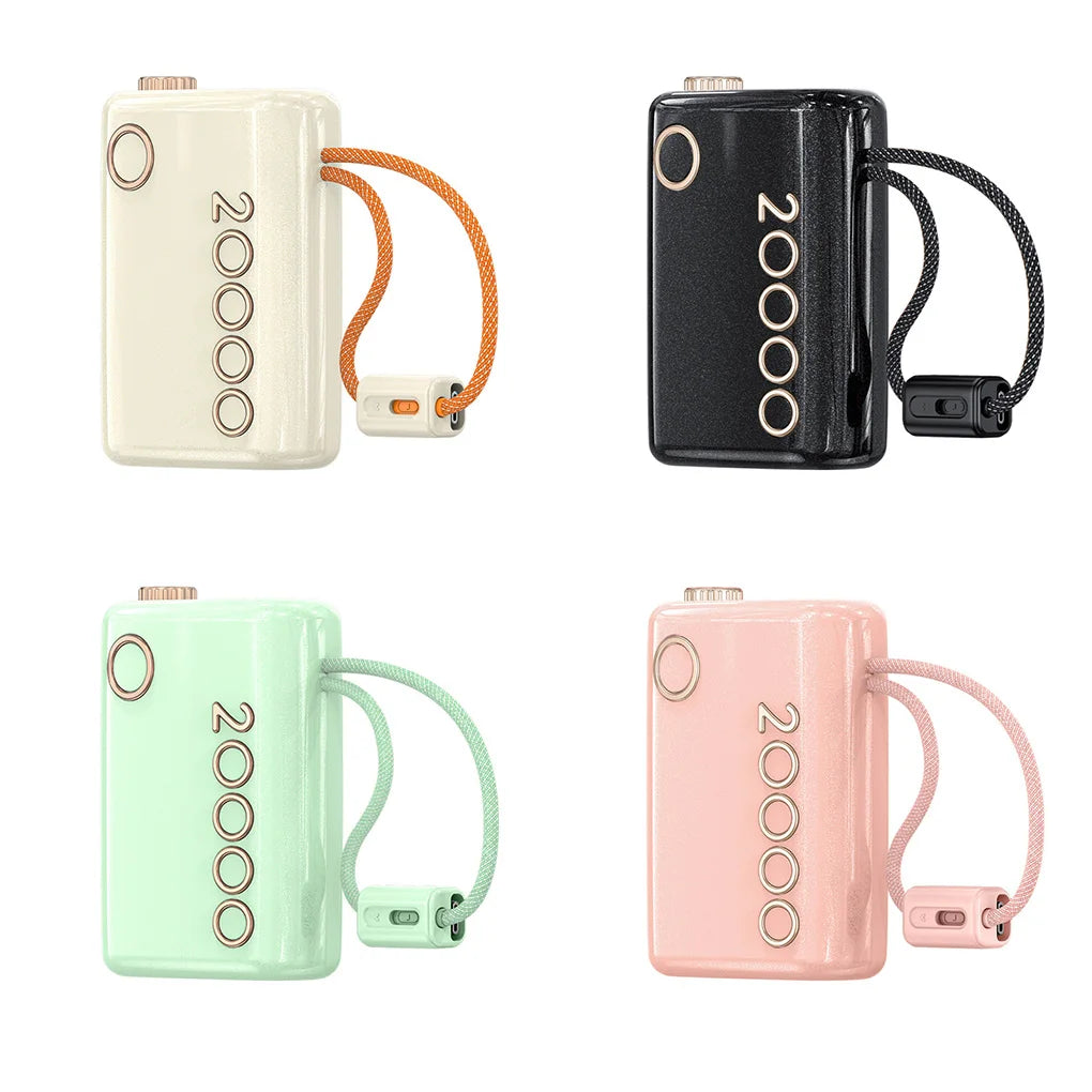 20000mAh Portable Charger with Built-in Cables, Fast Charging & Digital Display for iPhone Samsung, CCC Certified Power Bank