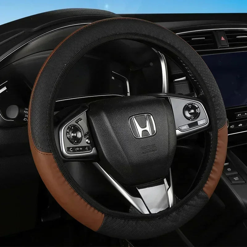 Universal Car Steering Wheel Cover For 37-38cm Steer Wheel Faux Leather Breathable Car Wheel Cover Interior Auto Accessories