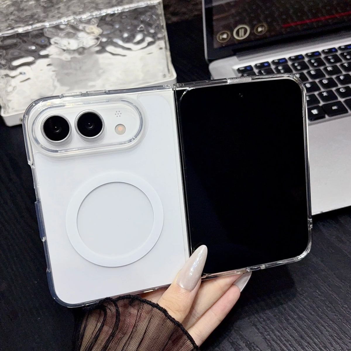 Fashion Magnetic Clear Folding Cell Phone Case for Iphone Duo 18 Fold 18ultra Anti-Drop Protection Covers