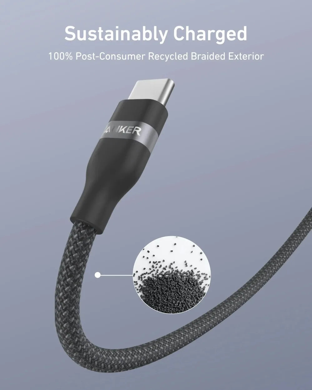 Anker A82E2 USB-C to USB-C Cable (3 ft / 6 ft, 240W, Upcycled-Braided)Fast Charging Type C Charger for iPhone 17/17Pro/17 Air