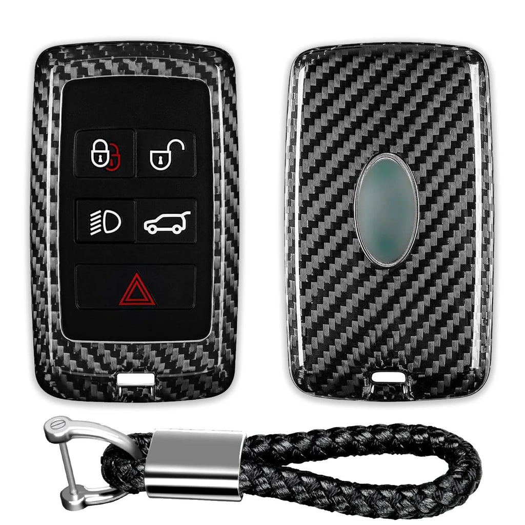 Key Fob Cover for Range Rover with Key chain Carbon Fiber Key Case for Land Rover Defender 10S HSE Sport Dsicovery HSE Velar CM World
