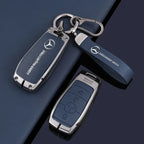 1pcs Leather Car Smart Key Case Cover Shell Fob Holder For Mercedes Benz A B C E S  R-Class C43 CLA GLB GLC GLK SLK SL Vito W20 CM World