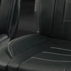 Black Universal Car Seat Covers Leather Splicing Carbon Fiber Car Accessories Interior  Seat Protector Cushion luxury CM World