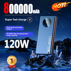 80000mAh High Capacity Power Bank 120W Super Fast Charging Powerbank Portable Battery Charger For iPhone Samsung Huawei xiaomi Car Mobile World