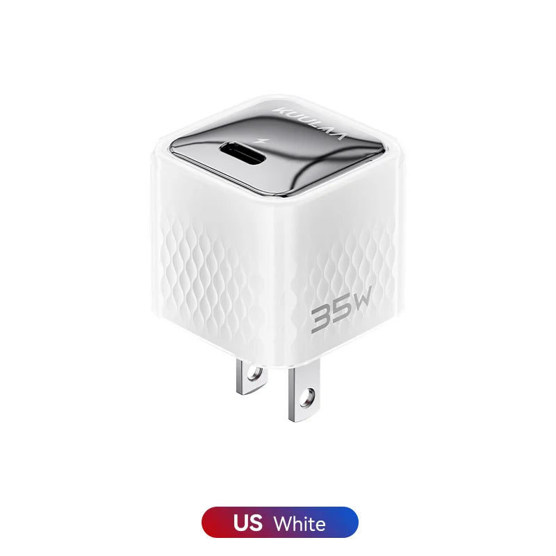 KUULAA USB C Charger 35W GaN Type C PD Fast Charging For iPhone 15 14 13 12 11 Pro Max For iPad Pro Air iPad mini Huwei Xiaomi Car Mobile World