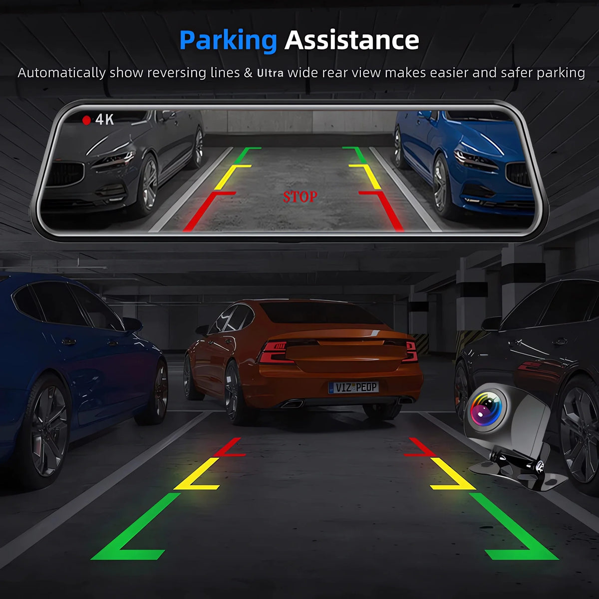 10 Inch 4K 2160P Dash Cam Wifi GPS Car Dvr Dual Lens Dashcam Stream Rear View Mirror IPS Video Drive Recorder Camera Registrar