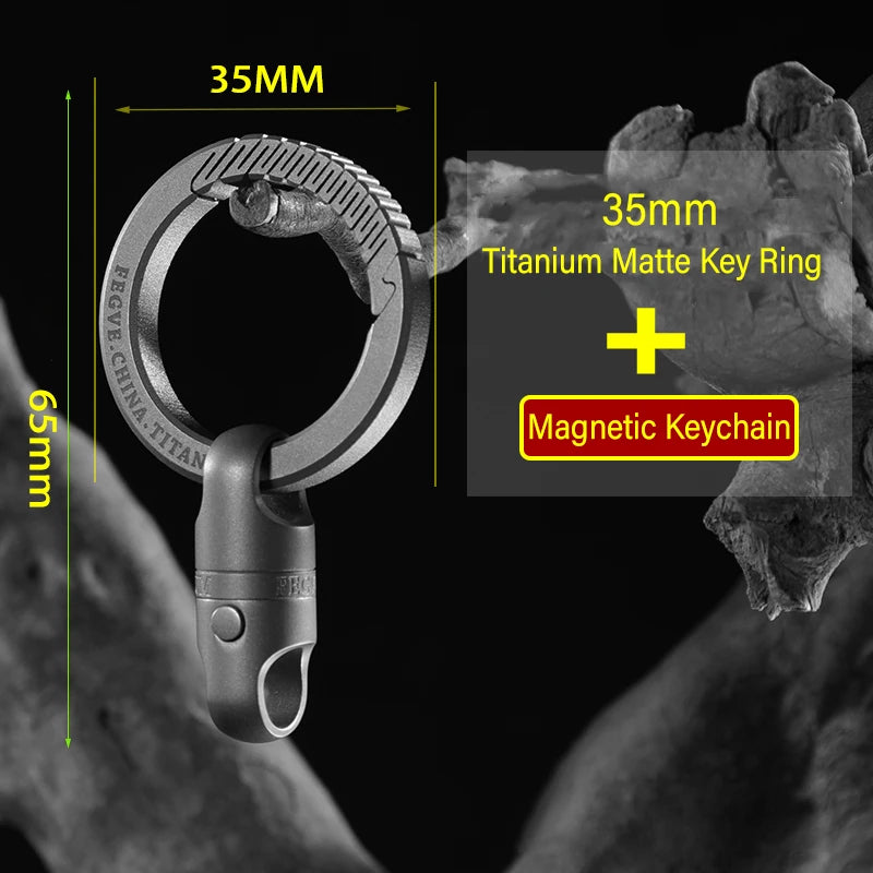New Titanium Alloy Magnetic Suction Quick Release Keychain Key Ring Men Can Rotate 360° Car Key Chain Push Pull Buckle CM World