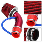 Car Universal 3" 76mm Air Filter & Cold Air Intake Pipe Turbo Induction Pipe Tube Kit With Air Filter Cone Aluminum Pipe Kit