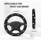 Dog Paw Love Heart Print Steering Wheel Cover Universal 15 Inches Anti Slip Neoprene Car Steering Wheel Protector for Women Men CM World