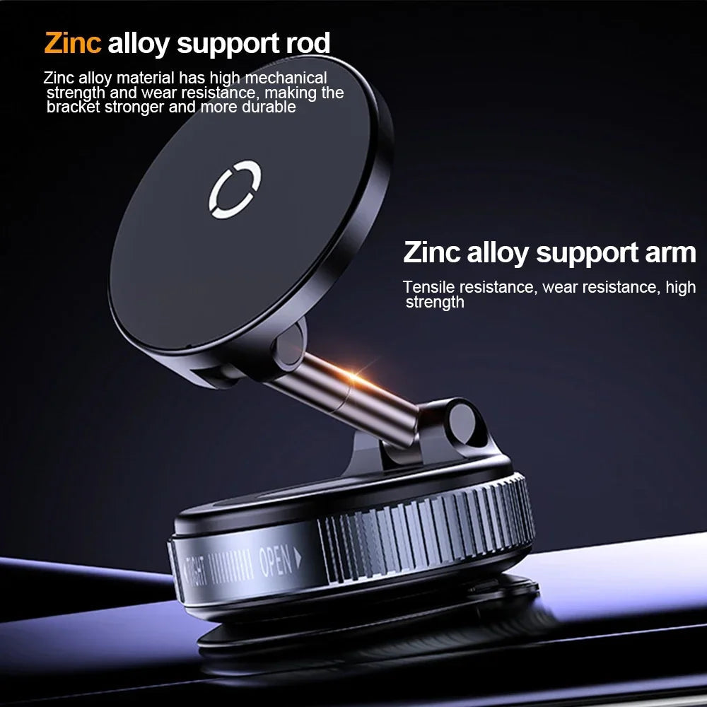 Vacuum Adsorption Magnetic Phone Holder 360 Degree Rotating 15W Wireless Charger Desktop Windshield Sucker GPS Navigation Stand CM World