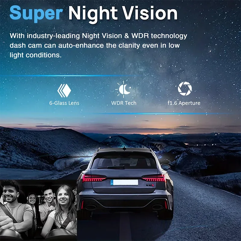 New 3/4 Channel Dashcam FHD 1080P Car Driving Camera Black Box Night Vision Loop Recording G-Sensor 24H Parking Guard Mode