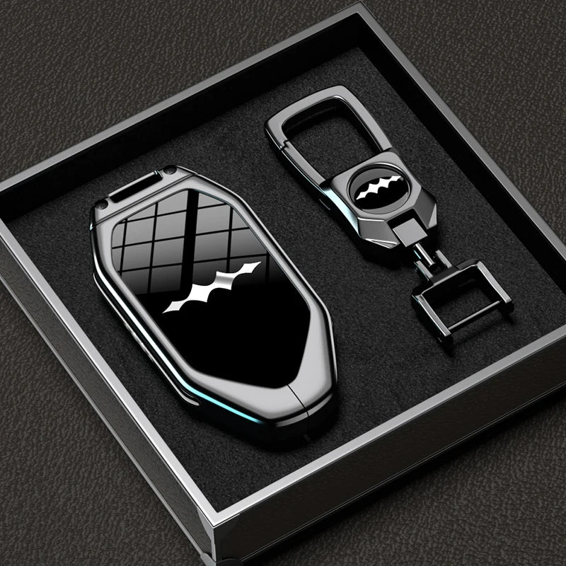 Car Key Shell Case for BYD Equation Leopard 5 8 Ti3 7 Keychain Remote Key Fob Zinc Alloy Cover Bag Protector Car Accessories