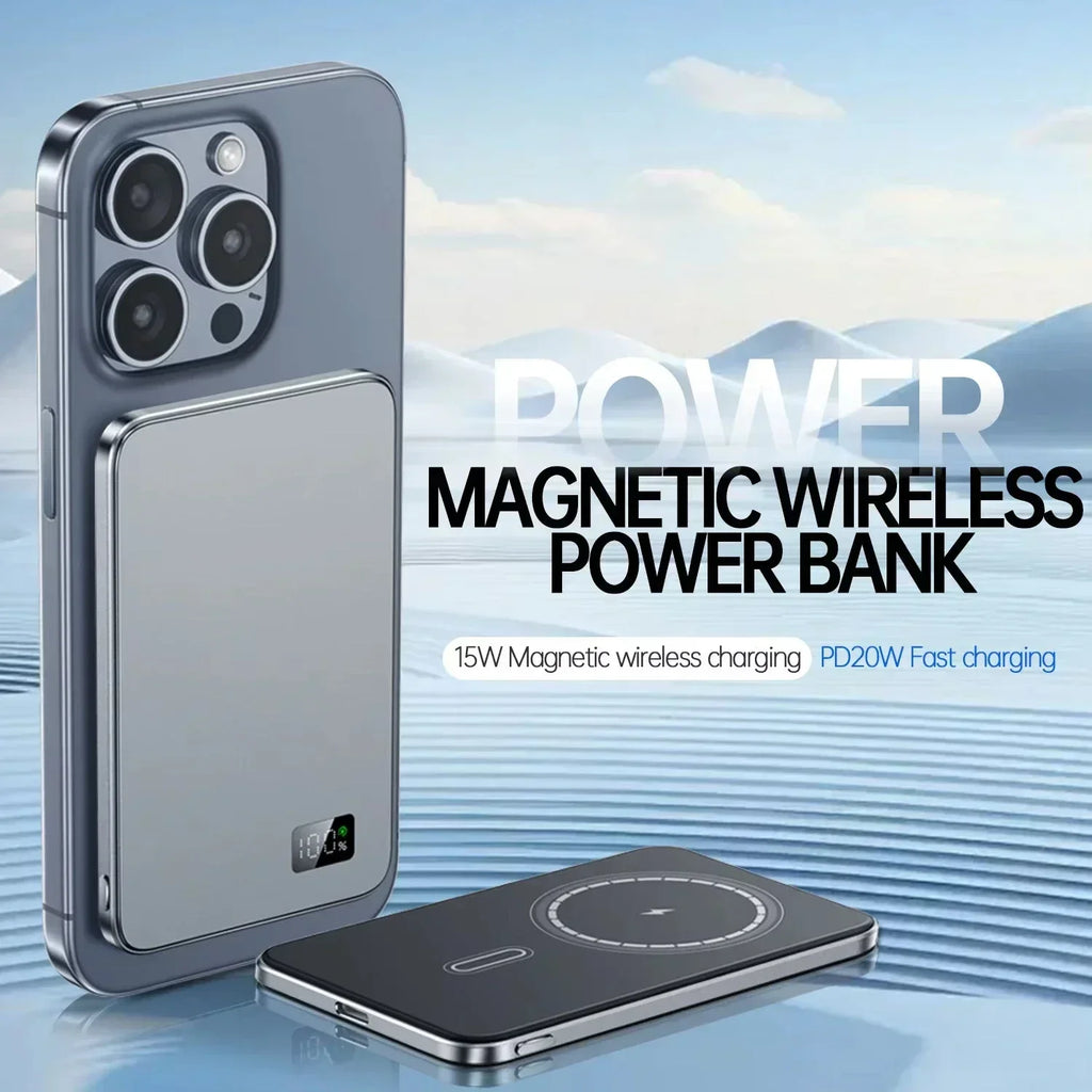 Lenovo 50000mAh Portable Magnetic Wireless Power Bank PD22.5W Super Fast Charging External Battery Magsafe For iPhone Samsung Car Mobile World