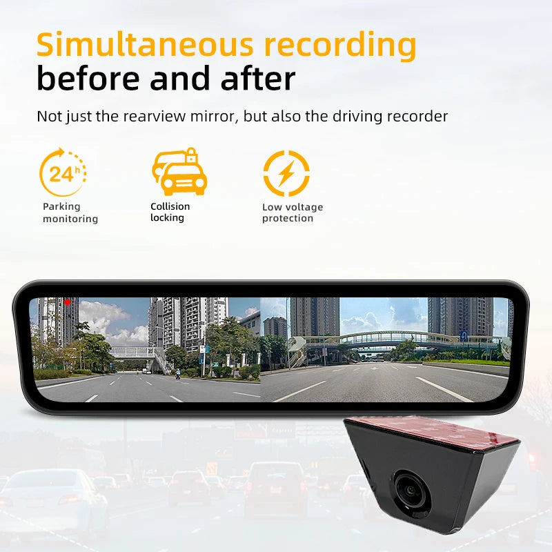 SINJET for Zeekr 7X Streaming Media Rearview Mirror Driving Recorder HD Dual Camera Night Vision Car Accessories Backup Camera