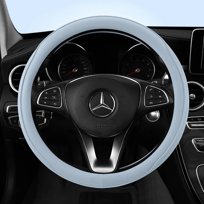 Car Anti-Slip Leather Steering Wheel Cover Universal Car Steering Wheel Protective Cover Fashion Style 38cm Sport Style Cool CM World