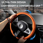 2026 New Ultra-Thin Car Steering Wheel Cover All-Season Universal  Anti-Slip Sweat-Absorbent Suede Nappa Automotive Interior