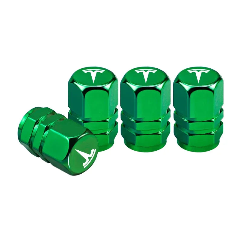 4pcs Metal Car Wheel Tire Valve Stem Caps Cover For Tesla Model 3 Y S X Cybertruck Juguete Sticker Coil SpaceX Auto Accessories