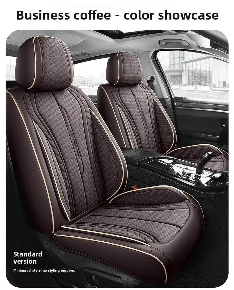 High Quality Nappa Leather Universal Car Seat Full Cover Perforated Nappa Leather Luxury Sedan SUV Seat Cushion Car Full Cover