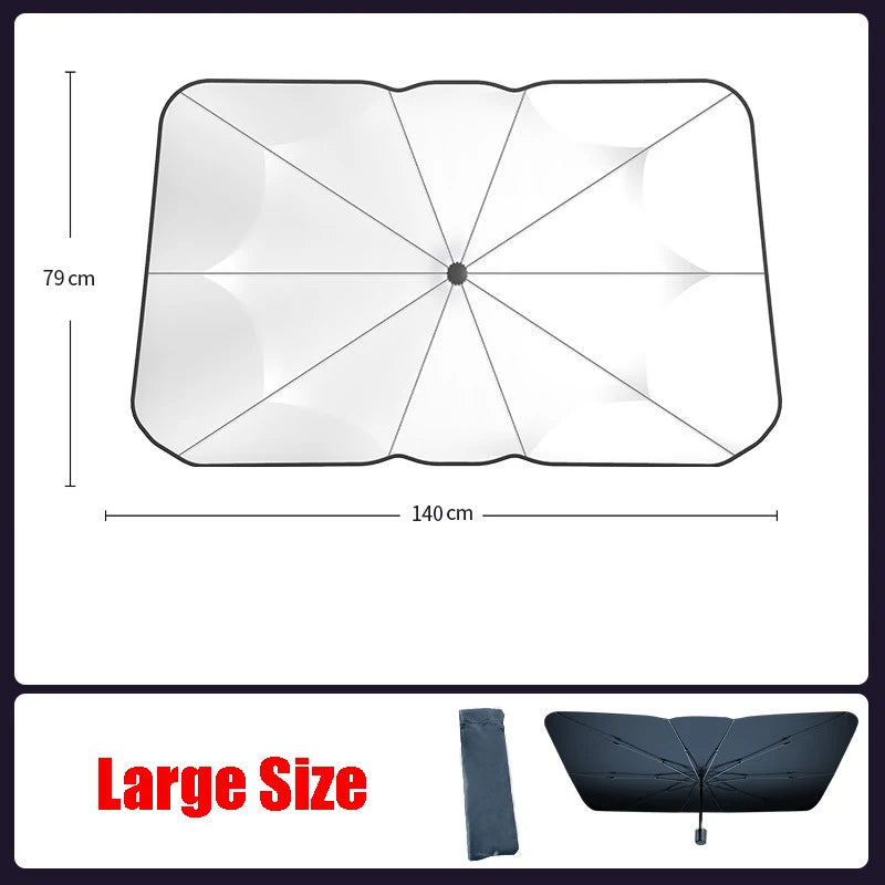 Car Sunshade Umbrella Windshield Folding Front Parasol Umbrella Type Sun Shade for Car Window Summer Sun Protection Accessories
