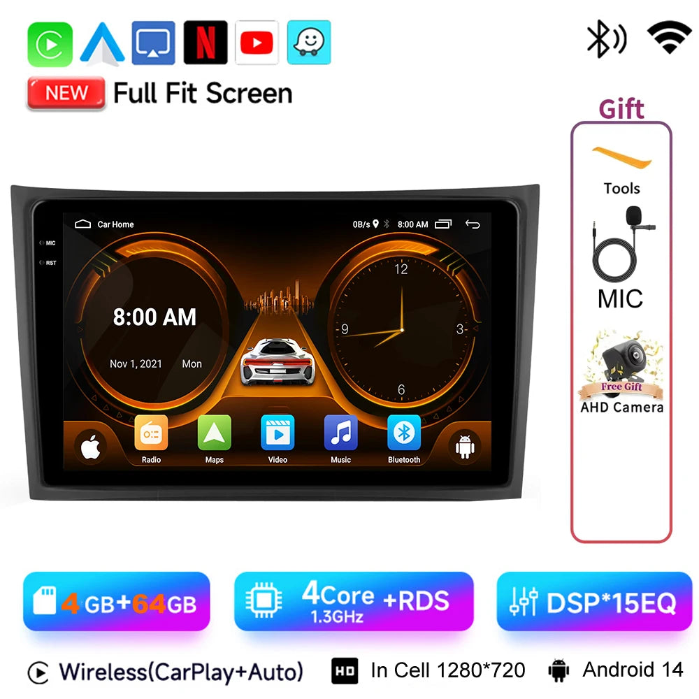 JIUYIN 10.1“ Car Radio Player For Volvo XC90 2004-2014 Android15 Multimedia Wireless CarPlay Audio Auto Video Stereo GPS Screen CM World