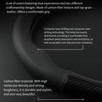 Carbon fiber car steering wheel cover, breathable and sporty, all season universal anti slip and wear-resistant handle cover CM World