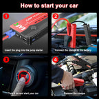 2000A/1200A High Power Car Battery Jump Starter Portable Car Battery Booster Charger Booster Power Bank Starting Device USB Port