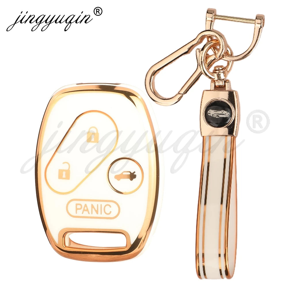 jingyuqin TPU Car Key Remote Fob Case Cover Keychain for Honda FIT CRV CRZ CIVIC Insight Ridgeline HRV Jazz ACCORD Pilot City CM World