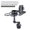 Car Dual Cup Holder Expander With Tray Phone Holder 360 Adjustable Table Slot Food Organized Tray Portable Drink Stand CM World