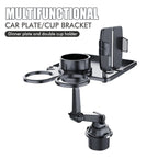 Car Dual Cup Holder Expander With Tray Phone Holder 360 Adjustable Table Slot Food Organized Tray Portable Drink Stand CM World