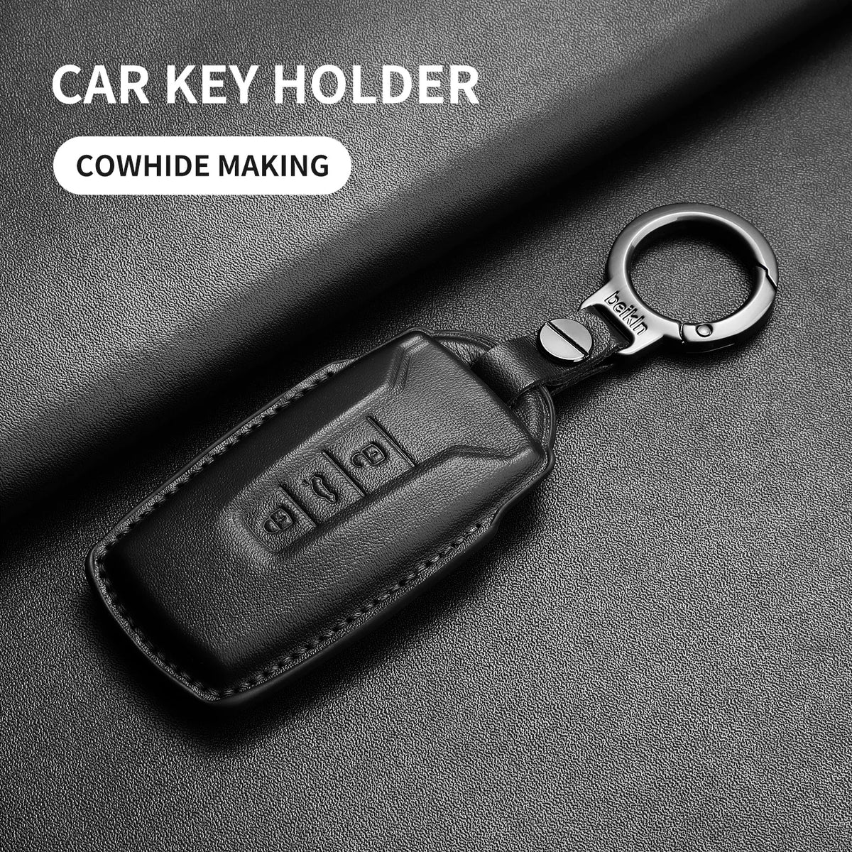 Leather Car Key Case Cover For Touareg 2019 2020 2021 2022 2023 2024 2025 2026 Key Protection Garnish Accessories
