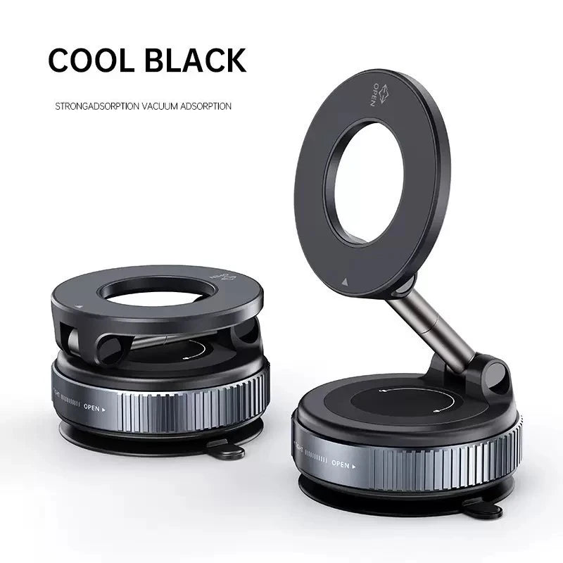 Magnetic Car Phone Holder Foldable Design 360 °     Adjustable Vacuum Mount for Car/Desk/Bathroom/Universal Use CM World