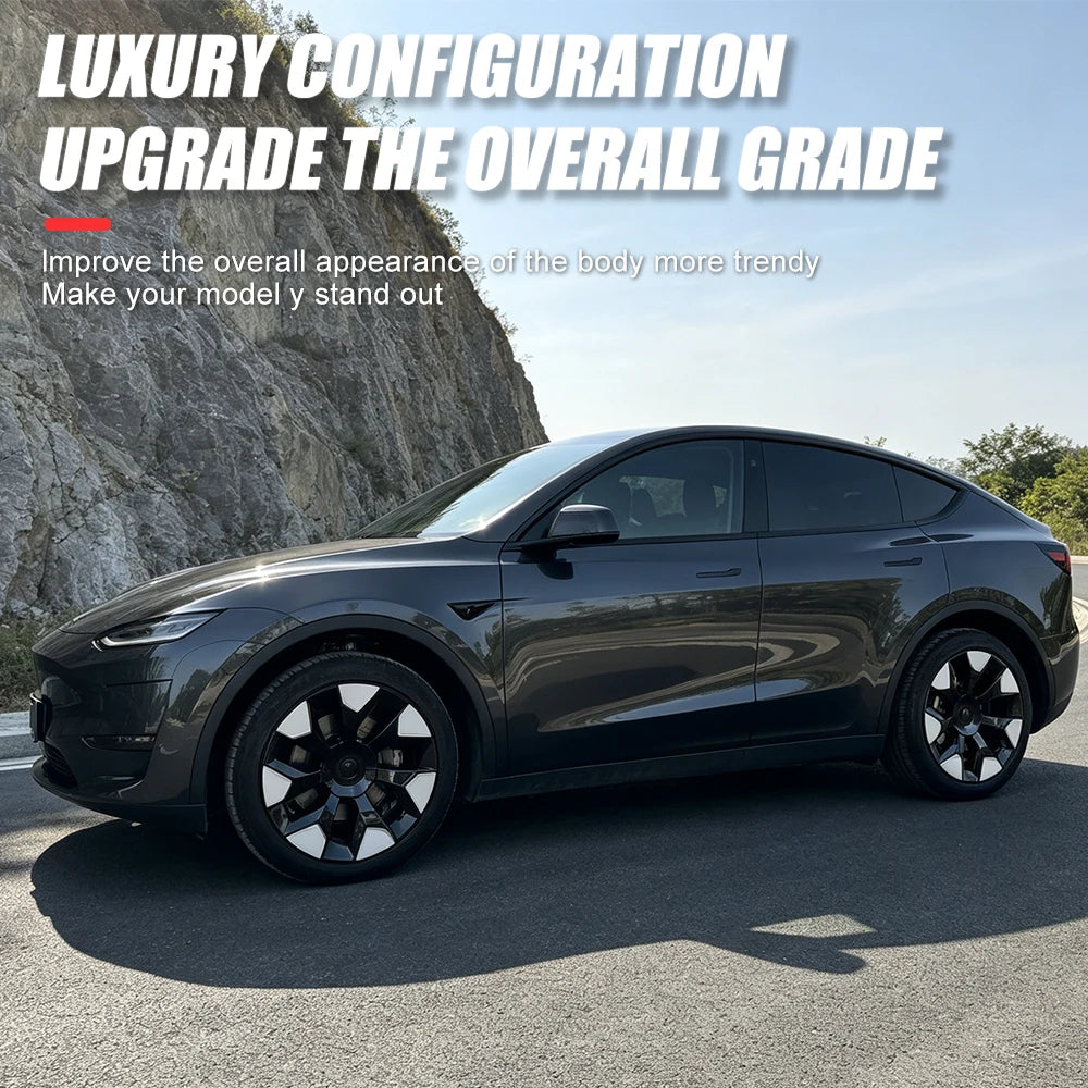 Full Rim Cover 4PCS Hub Cap 19 Inch for Tesla Model Y Wheel Cap Performance Automobile Hubcap Gemini Wheel Accessories 2018-2024