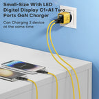 35W GaN Charger LED Display USB Charger for IPhone 14 Pro Samsung Xiaomi IPad Pro PD 3.0 QC 3.0 Quick Charger USB C Fast Charge Car Mobile World