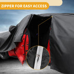 Motoforti Car Cover Waterproof All Weather Sun Rain Protection Full Exterior Cover for Dodge for Ram Black with Left Side Zipper Car Mobile World