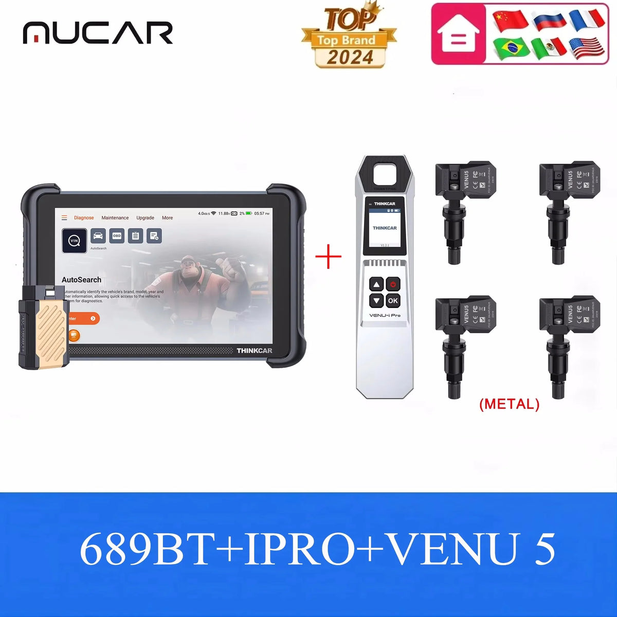 THINKCAR Thinkscan 689BT Diagnostic Tools Full System Automotive Scanner Lifetime Free Support ECU Coding CANFD DOIP Scan Tools