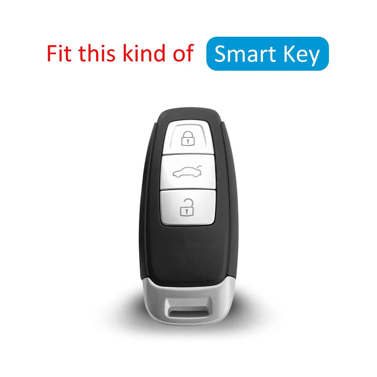 For Audi Black Transparent Car Key Fob Case Cover A3/S3 A6(C8) A7 A8 Q7 Q8 e-tron Sportback/GT S6 S7 S8 Keychain Accessories CM World