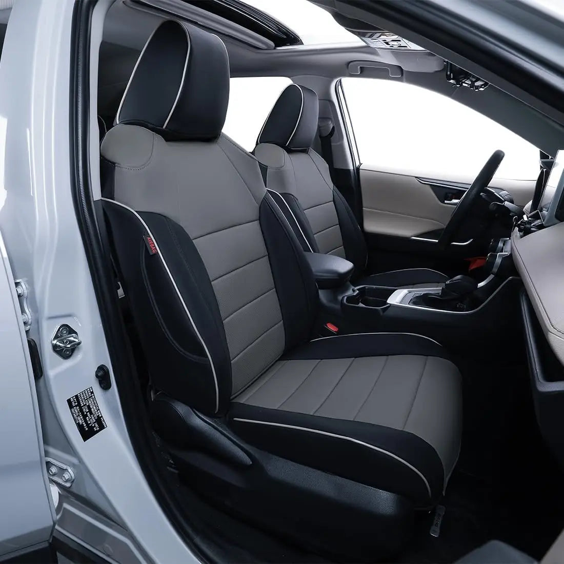 EKR Custom Fit for Toyota Rav4 Car Seat Covers (Gas) 2013 2014 2015 2016 2017 2018 LE/XLE/Limited/Platinum/SE Leather Car Seat Cover Full Set for SUV