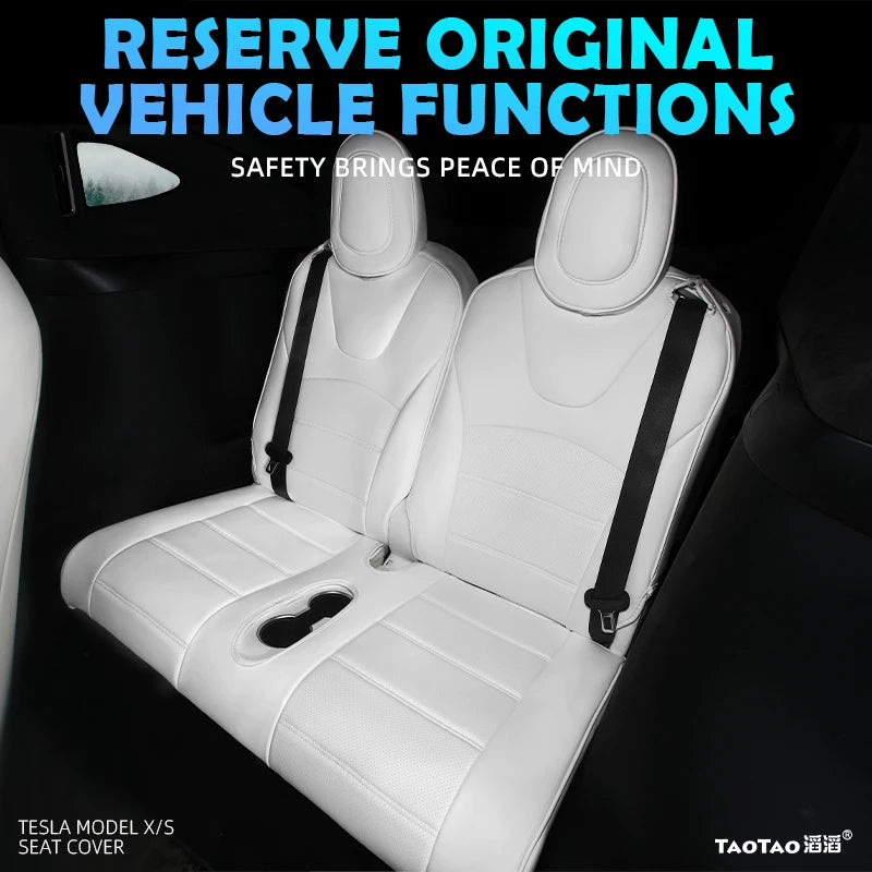 Custom Fit Car Seat Covers Specific For Tesla Model X S 360 Degree Full Covered High Quality Leather Cushion Fit 6 or 7 Seaters