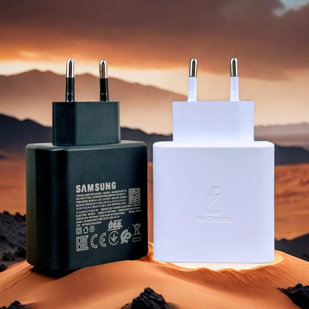 Original Samsung Charger 45W Super Fast Charge EU CERTIFIED Adapter For Galaxy Z Fold 5 4 3 Flip 5 4 3 S23 S24 Ultra S20 S22 S21 Car Mobile World