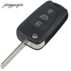 jingyuqin 10pcs Remote Flip Key Shell For KIA K2 K5 For Hyundai ix30 ix35 3 Buttons Car Folding Fob Case With Hold Button FOB CM World