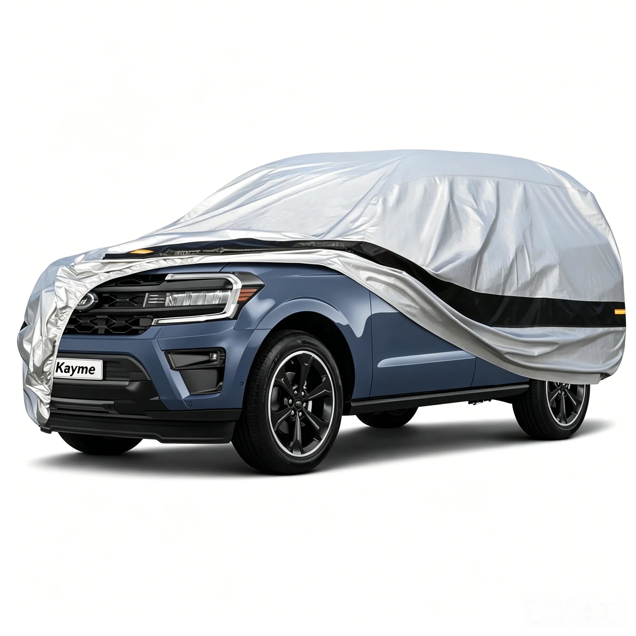 Kayme 10 Layer Car Cover All Weather 100% Waterproof Outdoor Car Covers Rain Snow UV Dust Protection For Sedan/Suv/Hattchback Car Mobile World